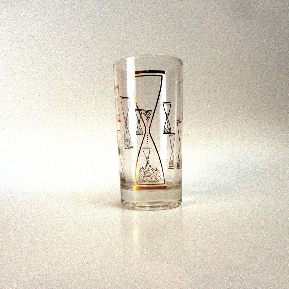 Vintage Mid Century Modern Highball glass Hourglass design